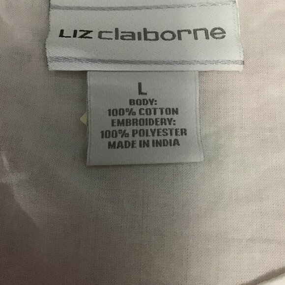 🌷Liz Claiborne Shirt Embroidery Sleeves NWT - Picture 5 of 6
